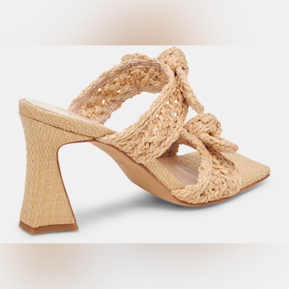 Dolce Vita Niyah Natural Raffia Braided Tan Women's Heels - Picture 5 of 6